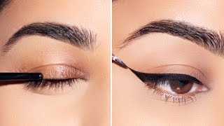 How To Apply Sharp Eyeliner on Wrinkled Eyelids  Tutorial [upl. by Arvie]