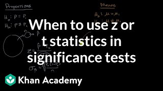 When to use z or t statistics in significance tests  AP Statistics  Khan Academy [upl. by Giorgi276]