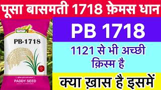 Pusa Basmati 1718 detail in hindi  PB 1718 paddy seeds [upl. by Leodora]