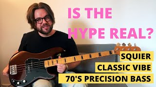 Squier Classic Vibe 70s Precision Bass Guitar  Review amp Demo [upl. by Reine215]