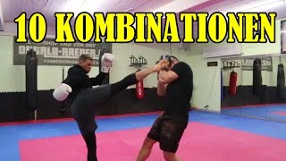 10 einfache amp effektive Kombinationen im Kickboxen  BASICS [upl. by Leahcimaj]