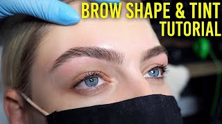 Full Brow Shape And Tint Tutorial Including Lash Tint [upl. by Bogosian566]