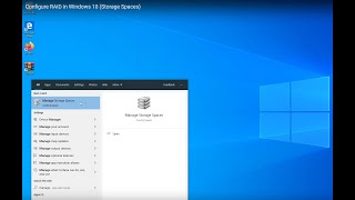 Configure RAID in Windows 10 Storage Spaces [upl. by Akerdal]