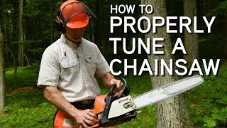 How To Tune A Chainsaw  Adjusting The Carburetor [upl. by Letnuahs]