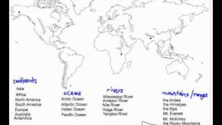 World Geography  The 7 Continents Four Oceans Major Rivers and Mountains [upl. by Jasmine]