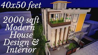 40X50 Feet  2000 Sqft House Design with Interior  ID033 [upl. by Rramel]