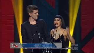 X Factor New Zealand judges Willy Moon and Natalia Kills present awards at the VNZMAs [upl. by Leshia]