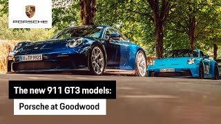 The new 911 GT3 and GT3 with Touring Package at Goodwood [upl. by Ahteral]