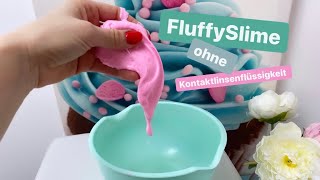 SlimeTini Fluffy Slime OHNE Kontaktlinsenflüssigkeit  Kombilösung🙃💚 SchleimRezept Tutorial [upl. by Colinson409]