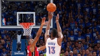 Hardens early buzzer beater in OKC [upl. by Cailean44]