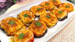 Delicious BAKED EGGPLANT appetizer with just three ingredients [upl. by Tine756]