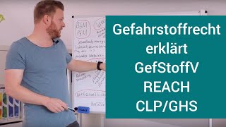 Gefahrstoffrecht CLP u REACH Verordnung Chemikaliengesetz Gefahrstoffverordnung TRGS SiFa [upl. by Zzahc]