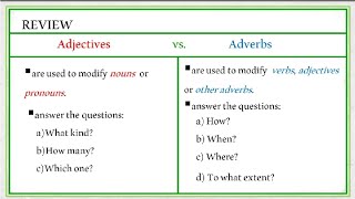 Difference Between Adjective and Adverb [upl. by Nelloc82]