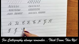 Calligraphy Alphabets  Pencil Calligraphy for Beginners  Uppercase Alphabets  Capital Letters [upl. by Hultin987]