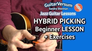 HYBRID PICKING  Guitar Tutorial  Beginner Guitar Lesson Exercises [upl. by Amaerd]