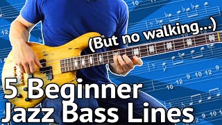 5 BeginnerFriendly JAZZ Bass Lines Guaranteed To Impress [upl. by Enayd]