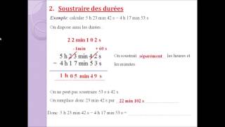 6eme soustraire des durées [upl. by Jochbed]