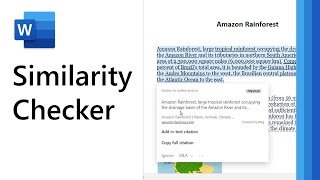 How to use Similarity Checker in Microsoft Word [upl. by Eedya]