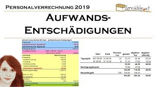 Abrechnung von Aufwandsentschädigungen in der Personalverrechnung 2019 [upl. by Meekah]