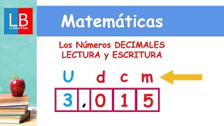 Los Números DECIMALES LECTURA y ESCRITURA ✔👩‍🏫 PRIMARIA [upl. by Vikki]