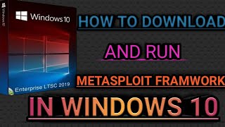 HOW TO INSTALL METASPLOIT IN WINDOWS 10  USING CMD [upl. by Aihseit]