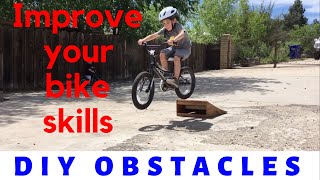 How to get better at mountain biking  Kid friendly obstacles [upl. by Richel]