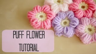 CROCHET How to crochet a puff flower  Bella Coco [upl. by Nitsuj688]