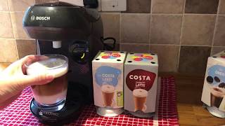 Making a Costa Latte  Tassimo Happy Coffee Machine TAS1002GB [upl. by Ruffo944]