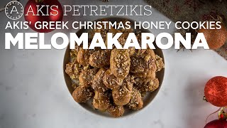 Greek Christmas Honey Cookies  Melomakarona  Akis Petretzikis [upl. by Anaiviv]