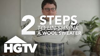 How to UnShrink a Wool Sweater  HGTV [upl. by Sandye]