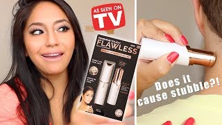 Finishing Touch Flawless HAIR REMOVER DOES IT CAUSE STUBBLE REVIEW DEMO [upl. by Eetsirk]