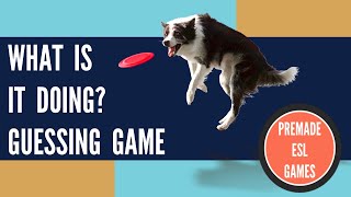 What Is It Doing  Present Progressive Tense  Guessing Game  Premade ESL Game [upl. by Enyallij]