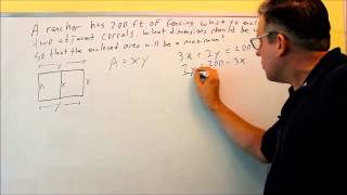 Calculus Optimization Problems Fencing Problem [upl. by Ettesel]