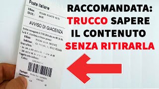 Raccomandata TRUCCO sapere il contenuto senza ritirarla [upl. by Inoj]