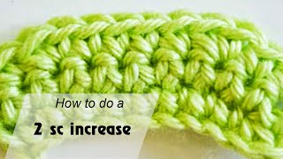 How to crochet a 2 single crochet increase  Crochet for beginners [upl. by Pomcroy]