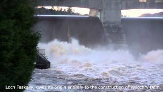 Pitlochry Dam and Fish Ladder in full spate [upl. by Hux]