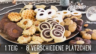 1 Teig  8 Plätzchen  lecker und schnell viele Plätzchen backen [upl. by Ijnek118]