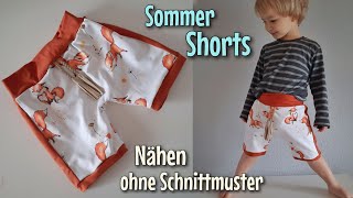 Sommer Shorts  Nähen OHNE Schnittmuster  Für Anfänger  Nähtinchen [upl. by Irt]