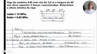 Dimensionamento de viga em madeira utilizando equações de Resistência dos Materiais [upl. by Eemia]