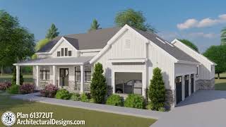 3000 Sq Ft House Plans  Modern Farmhouse Plan 61372UT Exclusive from ADHousePlans [upl. by Anilram]