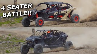 Maverick X3 XRS RR vs Polaris RZR Pro XP 4 seat LONG TRAVEL BATTLE [upl. by Laram]