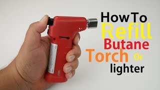 How To Refill Butane Torch Lighter Simple Easy [upl. by Nwahsud60]