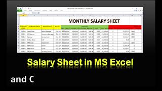 How to Make Monthly Salary Sheet in MS Excel  Payroll in MS Excel [upl. by Rhodes]