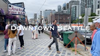 WALKING Downtown Seattle Washington  Waterfront [upl. by Ahsinert]