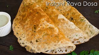 Instant Rava Dosa  Crispy Sooji Dosa  Quick Breakfast Recipe  The Terrace Kitchen [upl. by Junko]