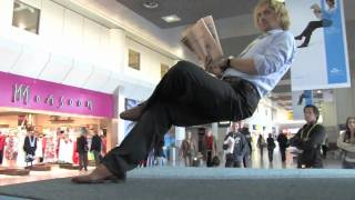 Guerilla Marketing  KLM Economy Comfort Product with Ramana at Manchester Airport [upl. by Greysun]