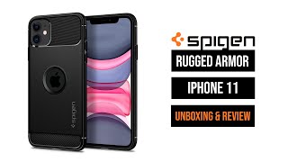 iPhone 11 Spigen Rugged Armor Unboxing amp Review [upl. by Amaty]