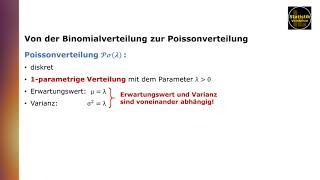 Von der Binomialverteilung zur Poissonverteilung PoissonApproximation [upl. by Hakim854]