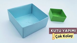 Origami Kutu Yapımı Kağıttan Kolay Kutu Nasıl Yapılır [upl. by Atsylac]