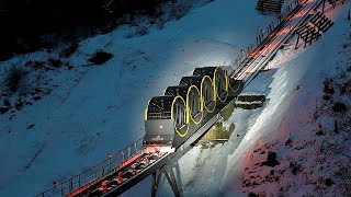 The worlds steepest funicular railway opens in Switzerland [upl. by Pressey]